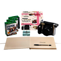 Fujifilm Instax 300 Wedding Pack with Instant Camera, 60 Shots, Photo Mounts, Wedding Guest Book & Pen